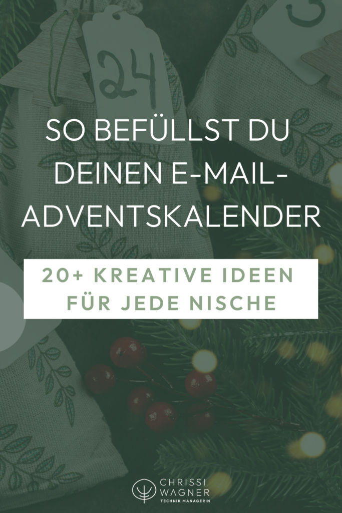 Lass dich von diesen 20+ Ideen inspirieren, um deinen online Adventskalender befüllen zu können! Perfekt für Selbstständige, um KundInnen durch den Dezember zu begleiten.