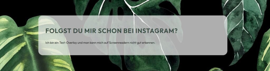 Beispiel für Text-Overlay (nicht barrierefrei)