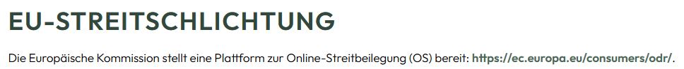 Der Satz zur EU-Streitschlichtung muss aus dem Impressum entfernt werden.
