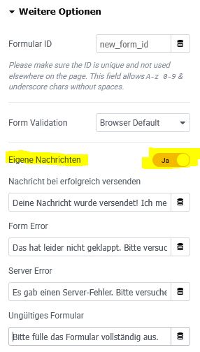 Eigene Nachrichten einstellen
