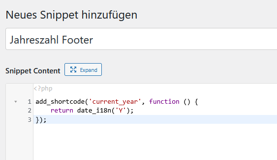 Beispiel Jahreszahlen-Code
